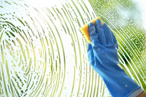 Professional cleaning of a lift lobby and touchpoints in a communal area