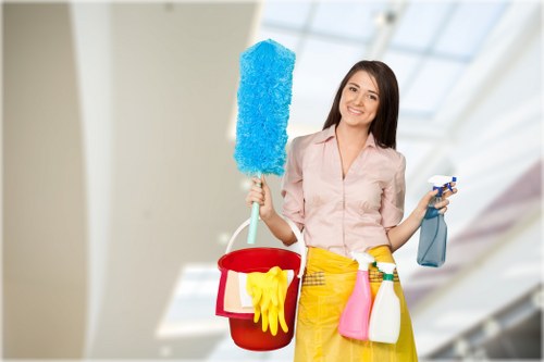 Deep cleaning equipment treating high-traffic carpets in a Stjohnswood business premises