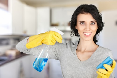 A cleaner preparing a commercial carpet cleaning job in a local Stjohnswood property