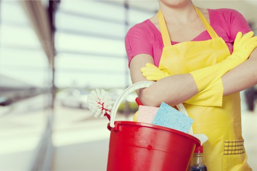 Local cleaner working in a St John’s Wood kitchen and bathroom